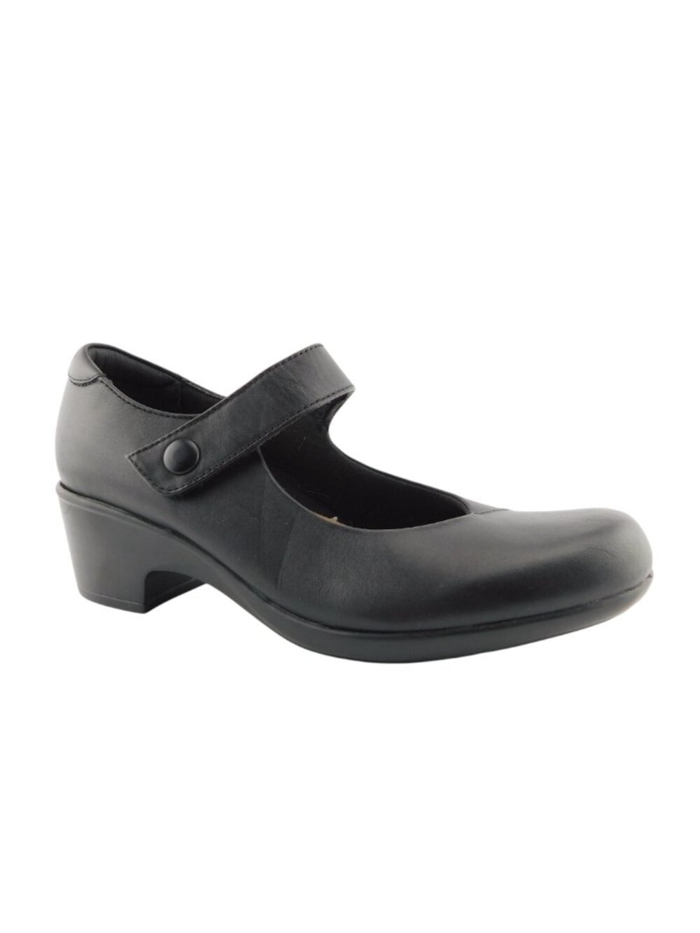 Unworn CLARKS Cushion Black Leather Mary Jane Block Heel Pumps  9.5